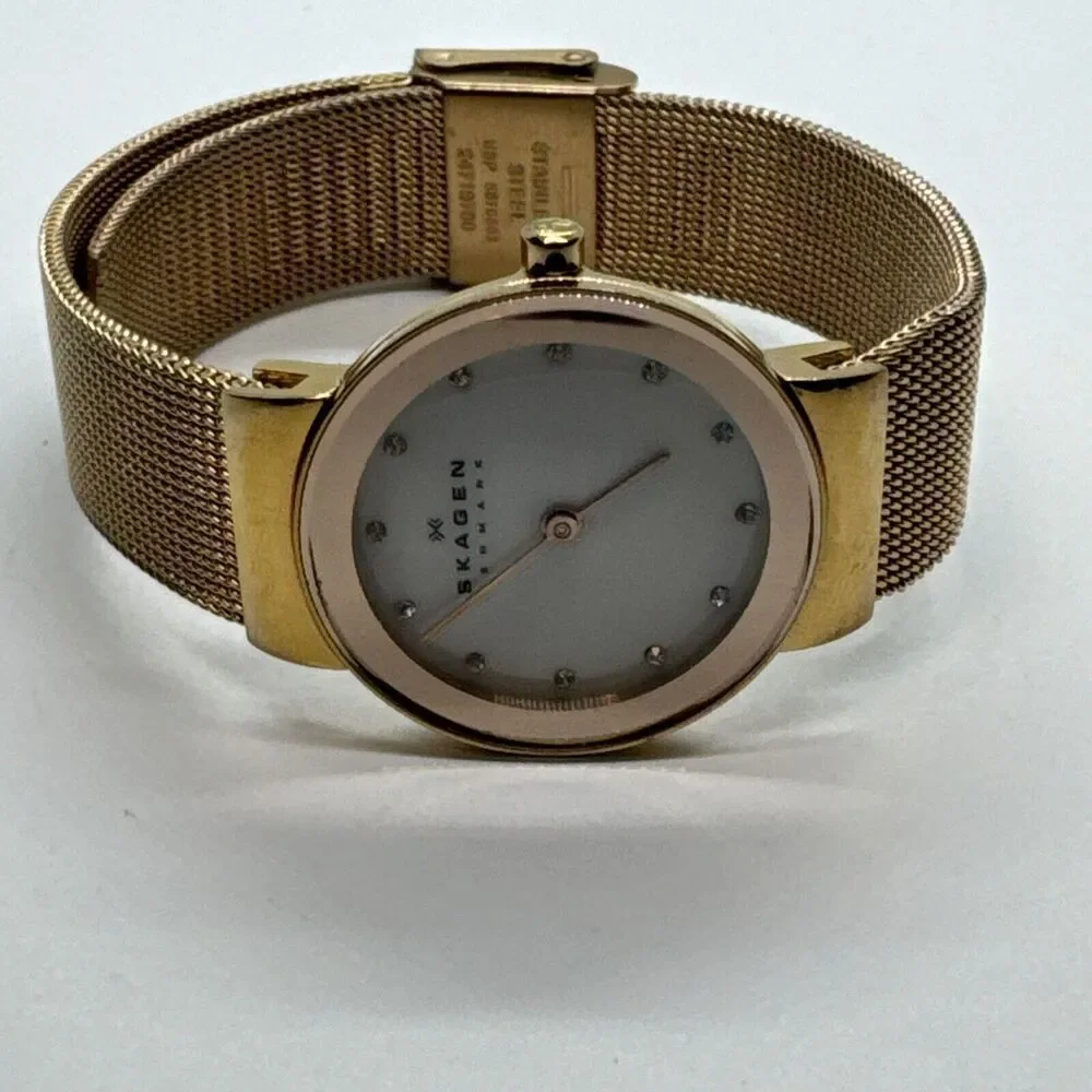 Skagen Freja 358SRRD Womens Rose-Tone Steel Mesh Analog Dial Quartz Watch JNA968